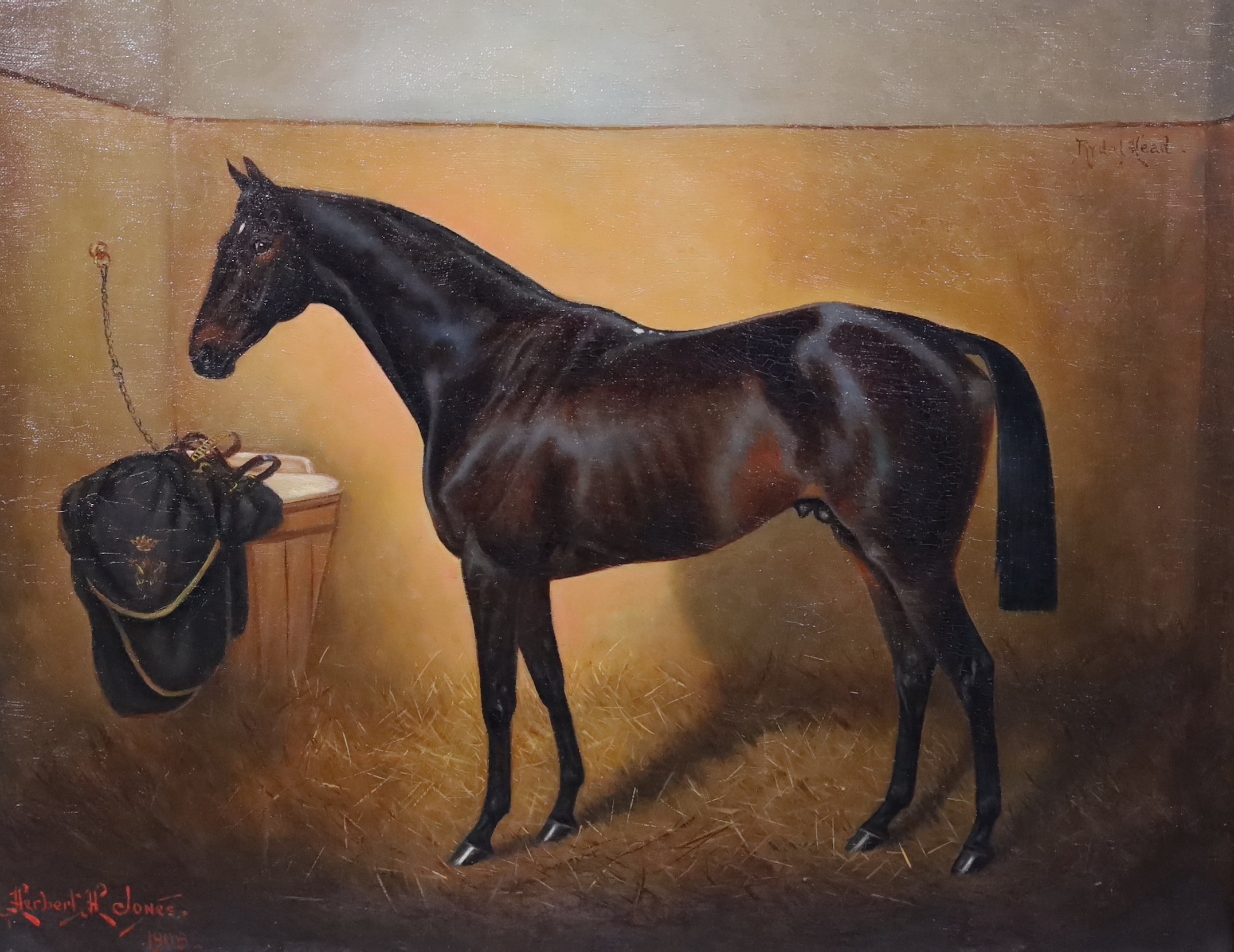 Herbert St. John Jones (fl.1905-1923), Horse portraits of St Benet and Rydal Head, painted from life, pair of oils on canvas, 41 x 51cm